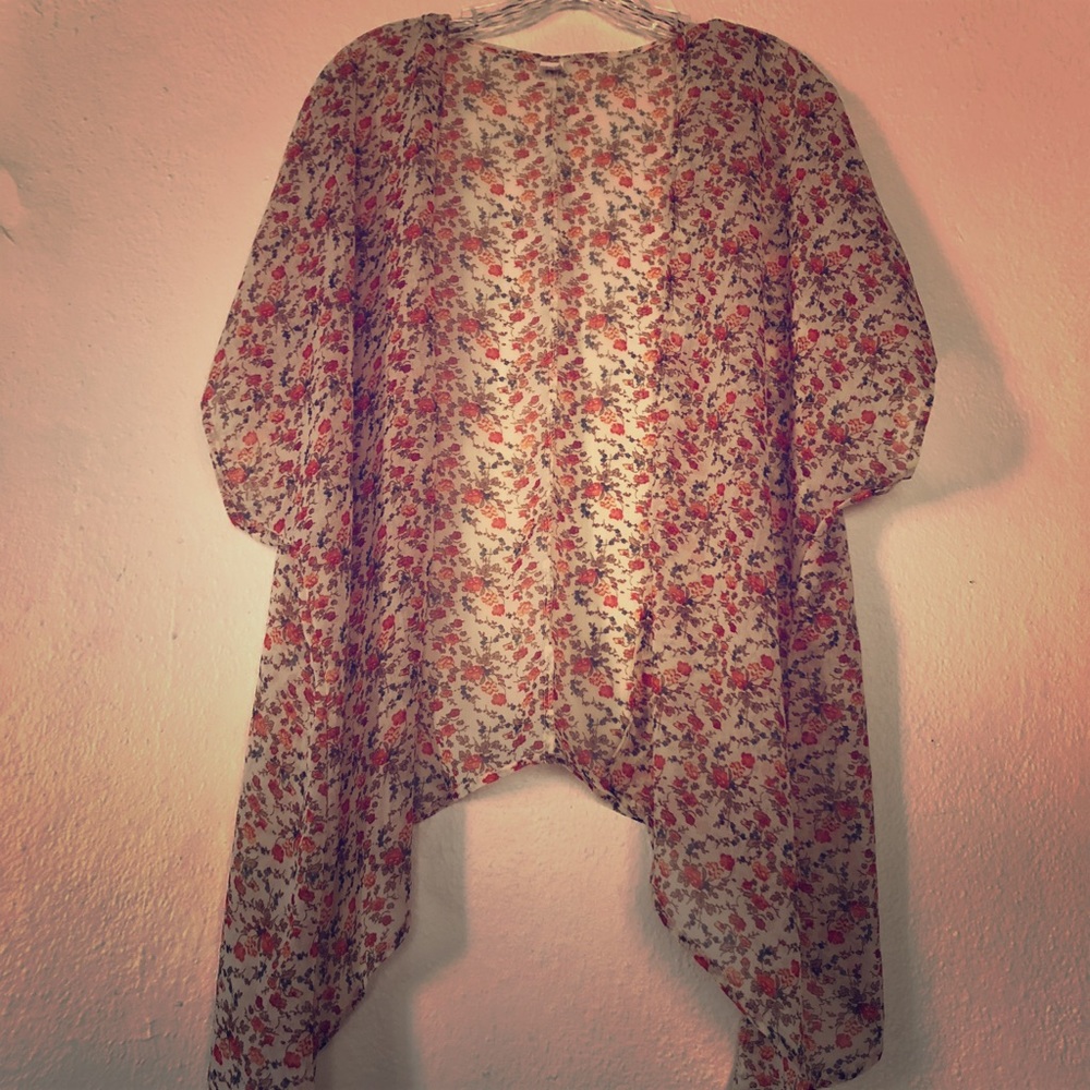 Floral breezy swim coverup